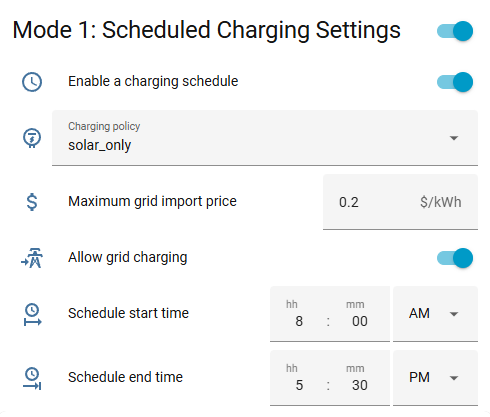 Scheduled Charging
