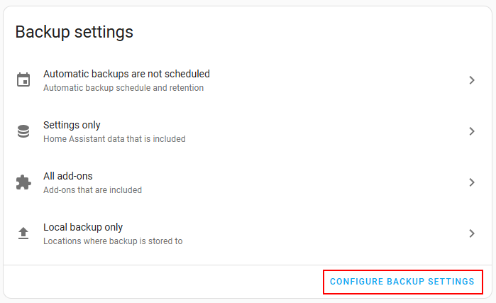 Backup Settings