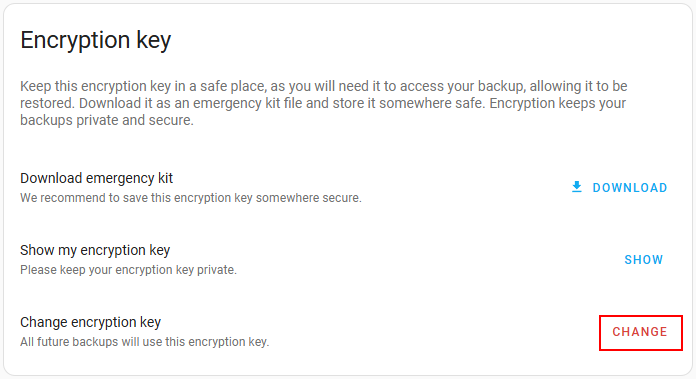 Backup Settings