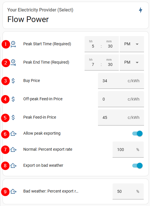Flow Power Configuration